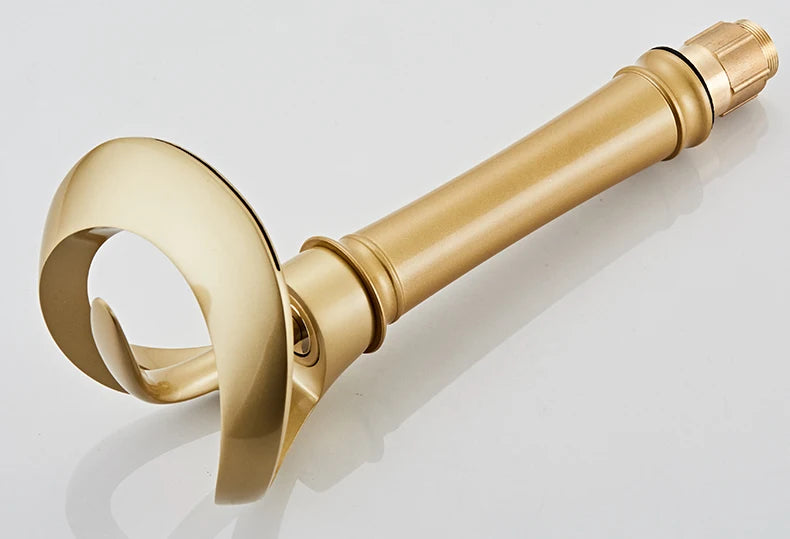 Golden/White Bathroom Basin Faucet Black Bathroom Faucet Brass Creative Grey Sink Mixer Tap Hot & Cold Waterfall Basin Faucet