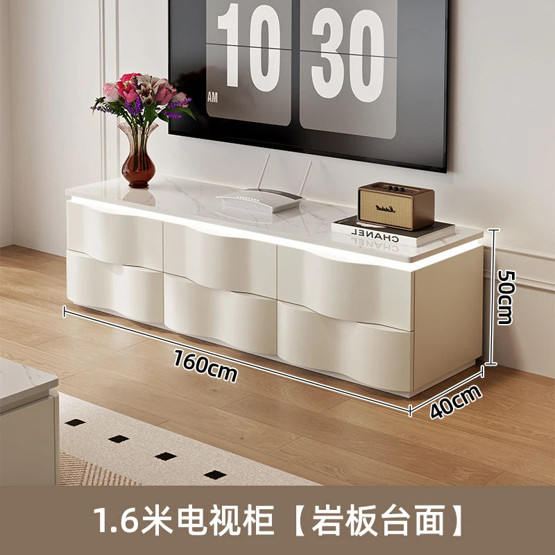 Nordic Creative TV Stands Modern Minimalist Living Room Slate Coffee Table and TV Cabinet Set Designer Home Furniture FYTS