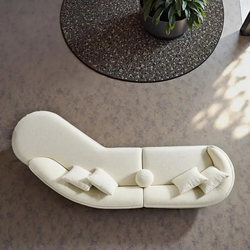 Curvy Sectional Sofa 133" in Japandi Style - Elegant Design for Modern Living Room Decor