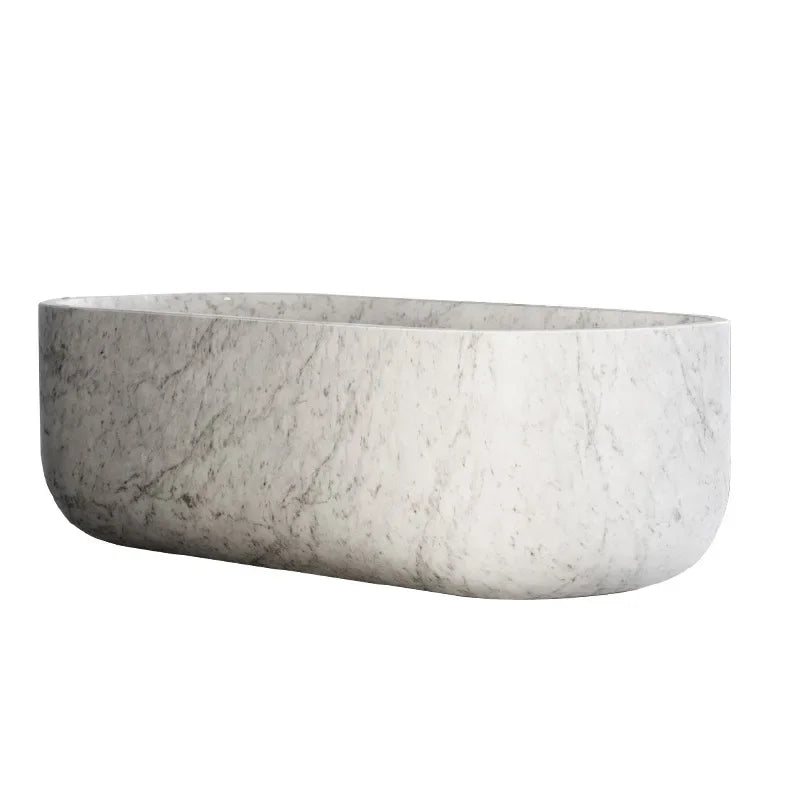 Luxury Natural Marble Bathtub Custom-Made Double Soaking Tub for Hotel Villa Artistic Indoor Outdoor Design High-End Durable