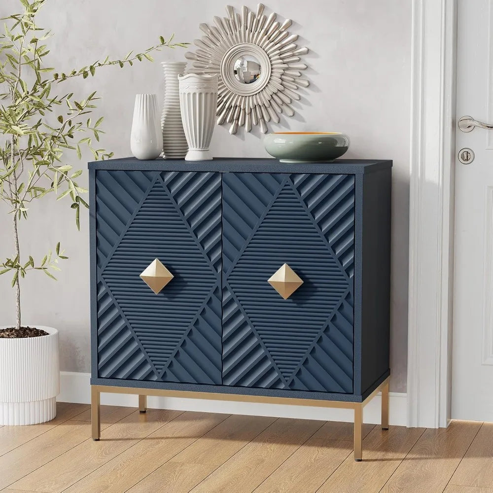 "Modern Sideboard Buffet - 2-Door Wood Cabinet w/ Shelves, Coffee Bar Table for Dining/Living"