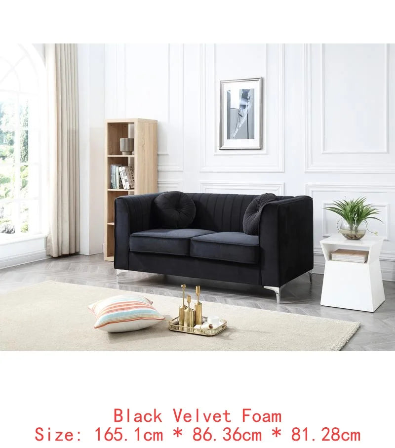 Navy Blue Sofa Chaise - 3 Boxes, Comfortable Design for Living Room