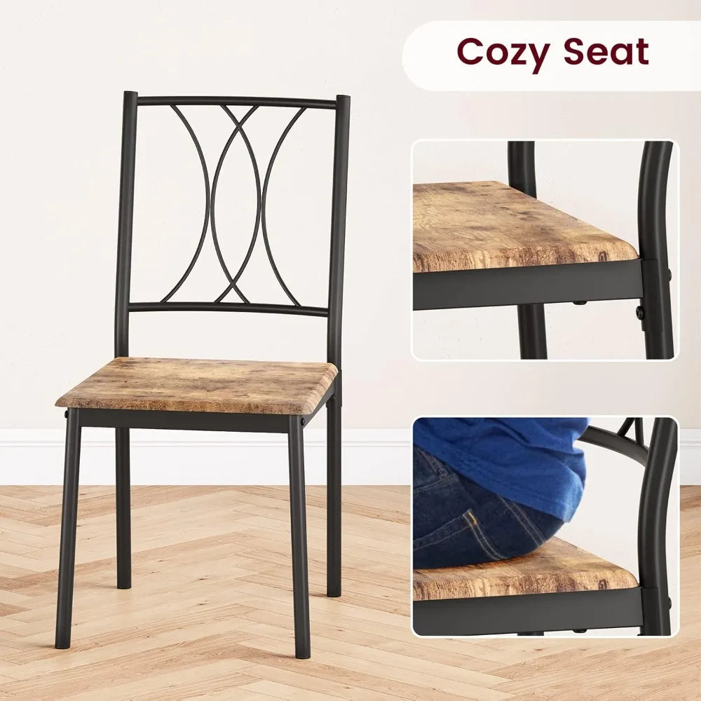 Dining Table Set, With 4 Chairs, Rectangular Dining Table Set For 4, Kitchen Table Set
