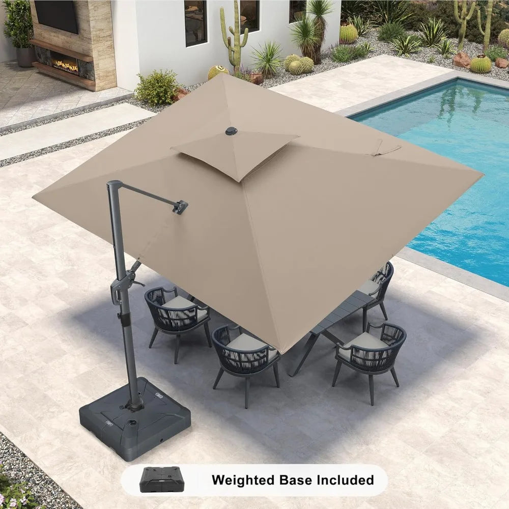 Metal Patio Furniture Set, Convertible Outdoor Daybed with Coffee Table, 3 Piece Modern Sectional Conversation Sofa Couch, Beig