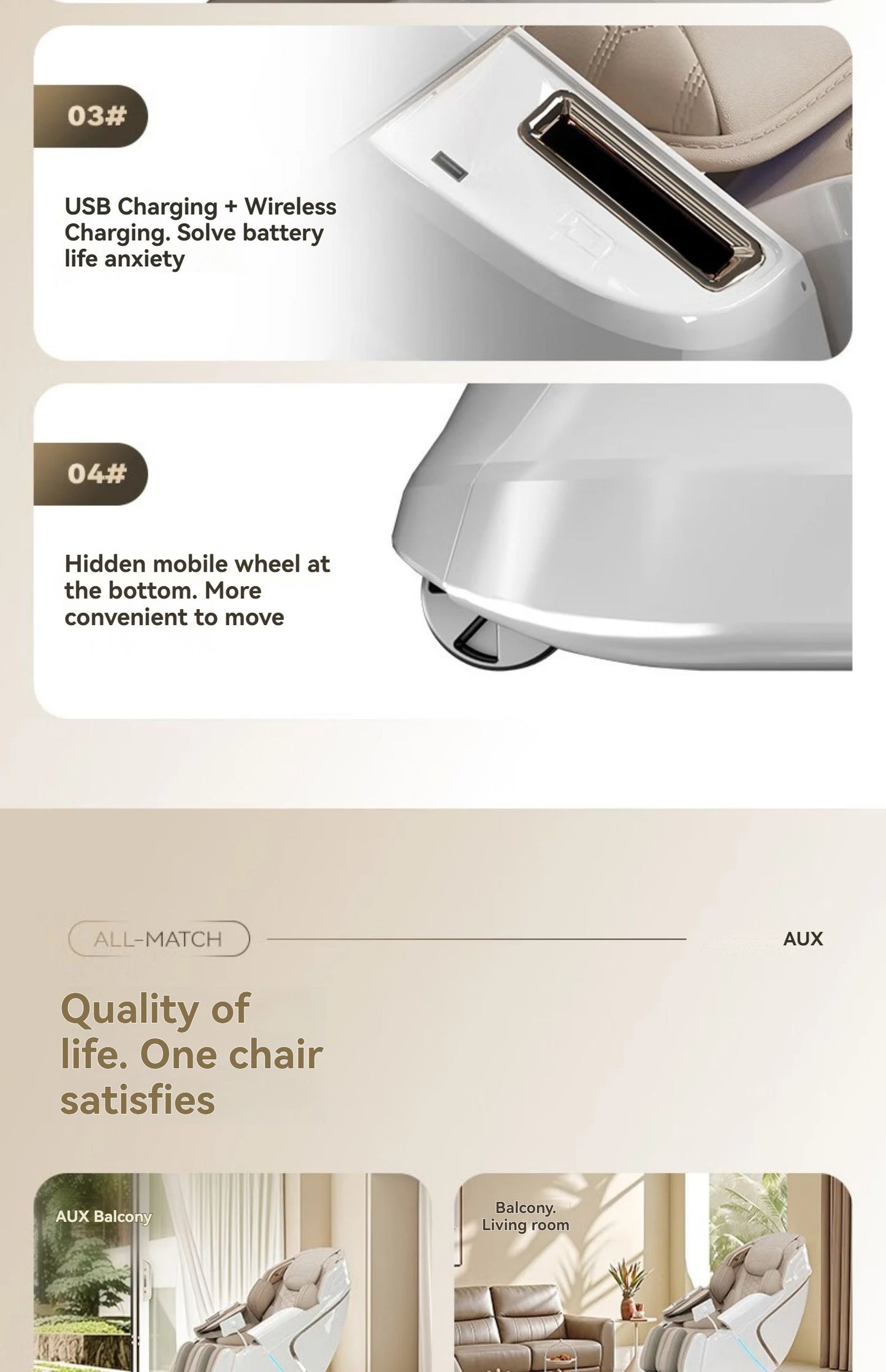 4D+4D Electric Massage Chair Full Body 24 Modes Zero Gravity SL-Track Shiatsu Smart Auto Massage Chairs with Heat System Massage