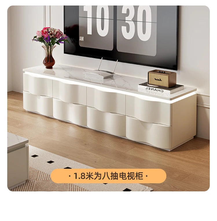 Nordic Creative TV Stands Modern Minimalist Living Room Slate Coffee Table and TV Cabinet Set Designer Home Furniture FYTS