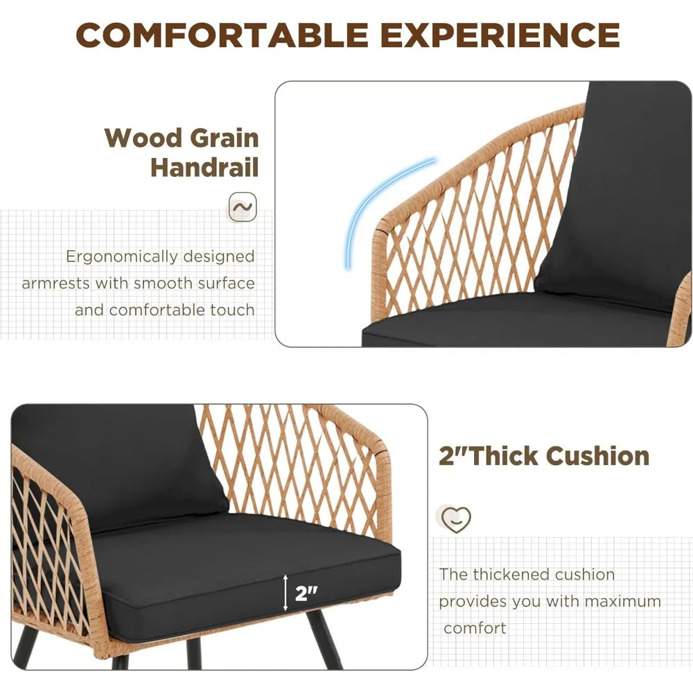 5/7/9-Piece All-Weather Rattan Patio Dining Set with 60" Wood Table Top, Removable Cushions & Umbrella Hole - Outdoor Furniture