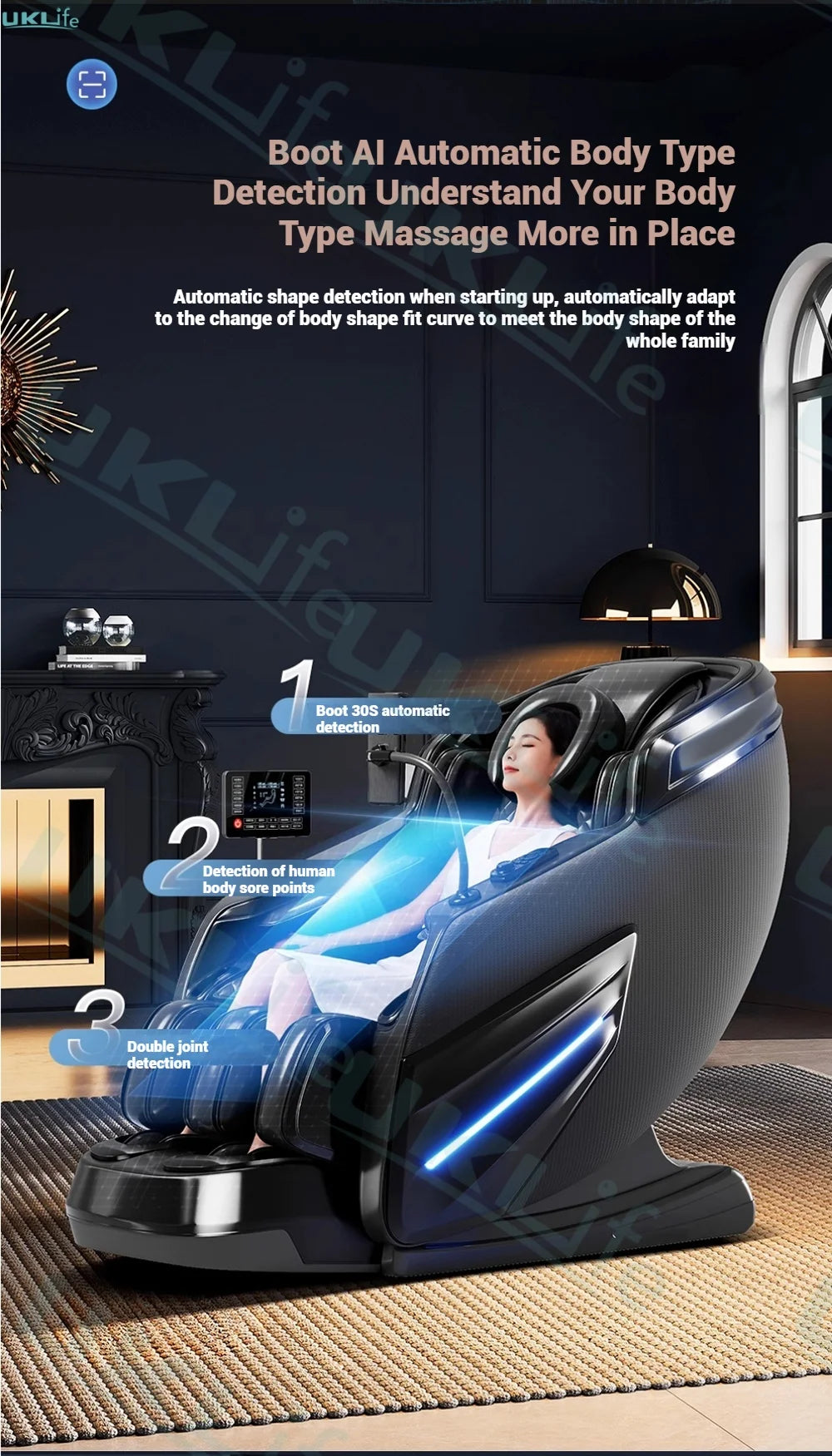 2025 Upgrade 6D Jade Rollers Massage Chair w/ SL-Track & AI Voice Control | Zero Gravity Full Body Airbag + Heating System