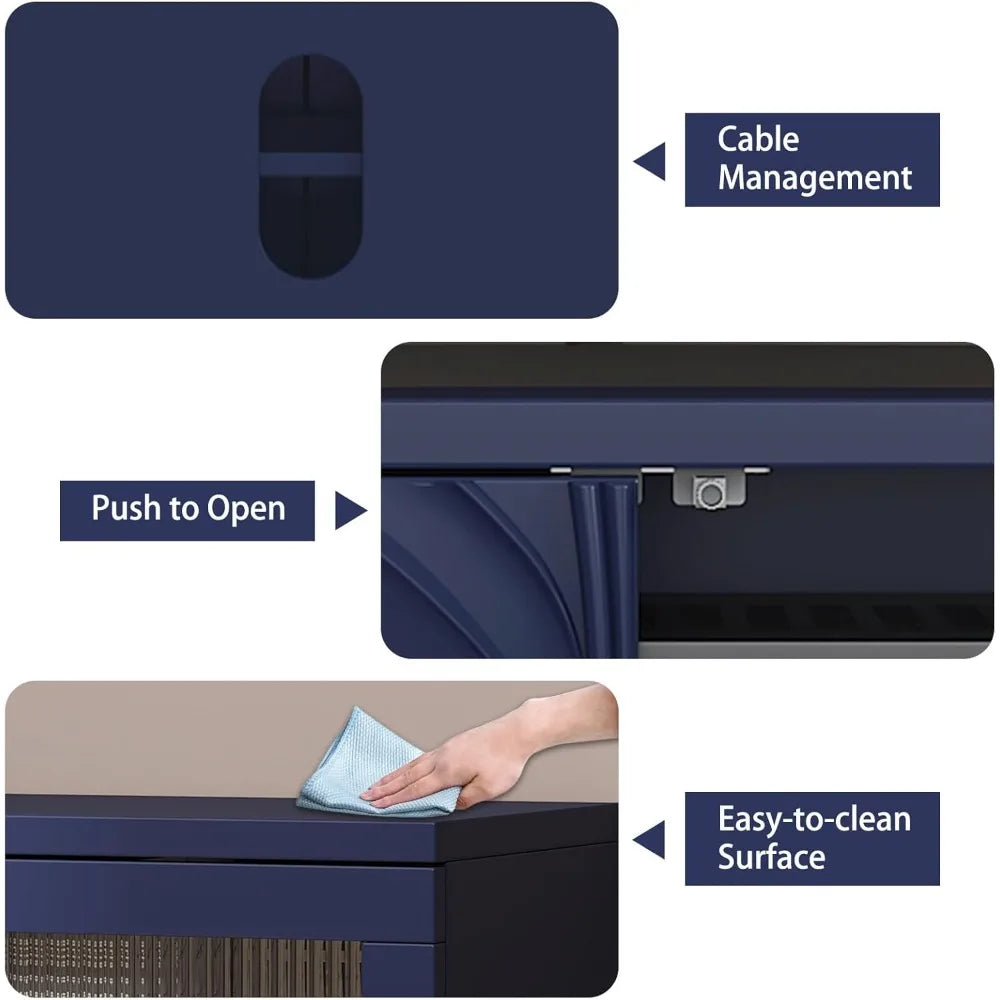 TV Stand for TVs up to 75 Inches, Mid Century Modern Entertainment Center with 3D Flower Pattern, Wood Media Console