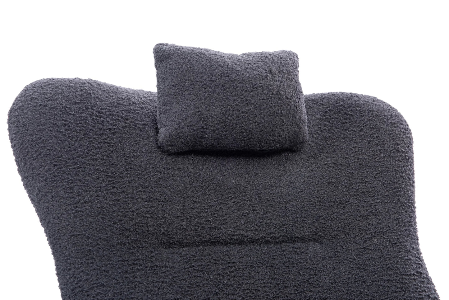 Teddy Upholstered Nursery Rocking Chair for Living Room Bedroom(DARK GREY Teddy)