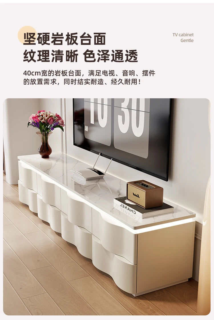 Nordic Creative TV Stands Modern Minimalist Living Room Slate Coffee Table and TV Cabinet Set Designer Home Furniture FYTS