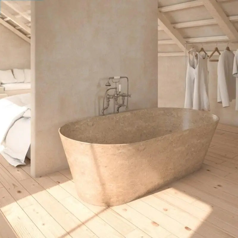 Luxury Natural Marble Bathtub Custom-Made Double Soaking Tub for Hotel Villa Artistic Indoor Outdoor Design High-End Durable