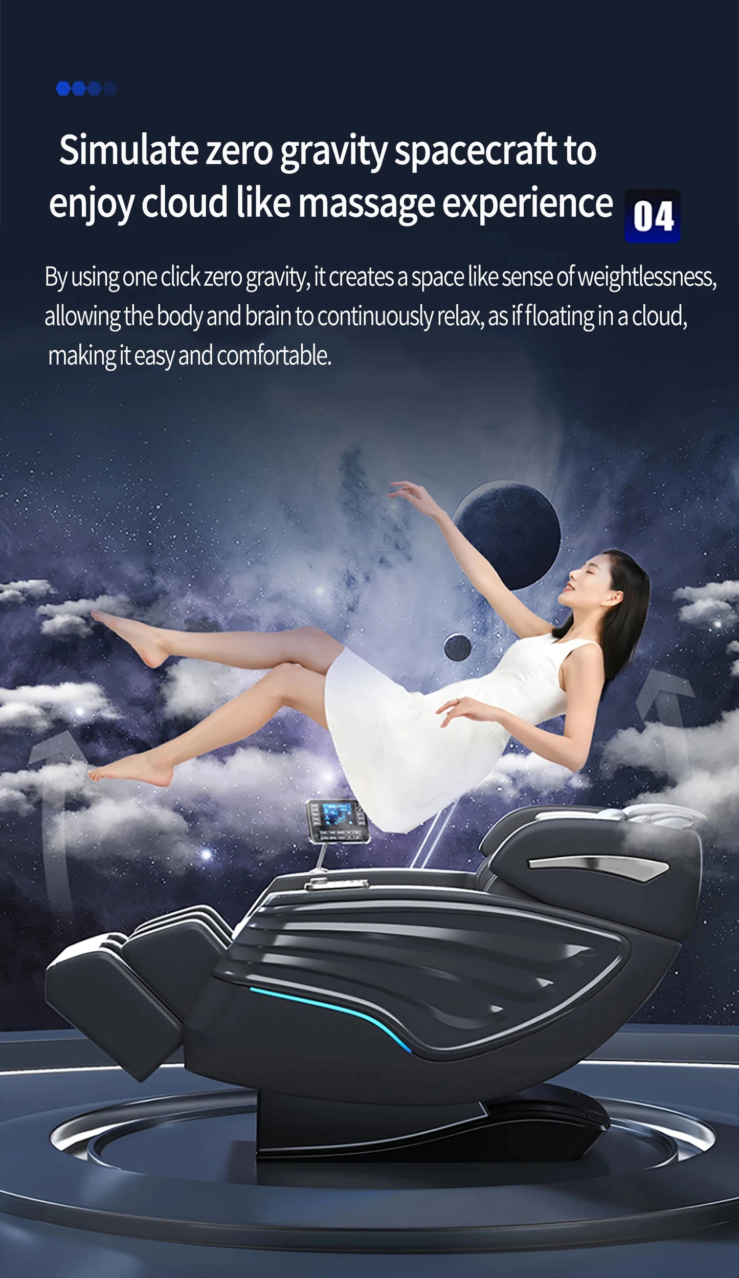 3 Year Warranty UKLife 4D SL-Track Full Body Air Bag Zero Gravity Luxury Electric Massager Chairs For Office Massage Sofa