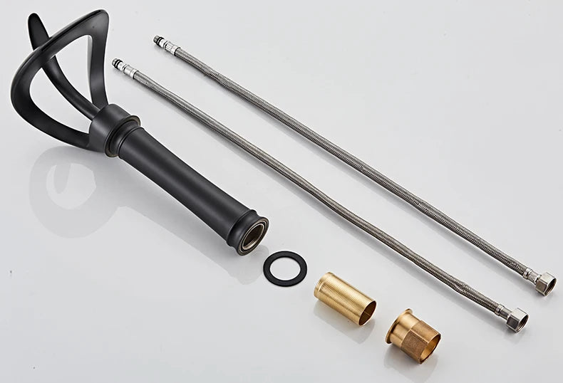 Golden/White Bathroom Basin Faucet Black Bathroom Faucet Brass Creative Grey Sink Mixer Tap Hot & Cold Waterfall Basin Faucet