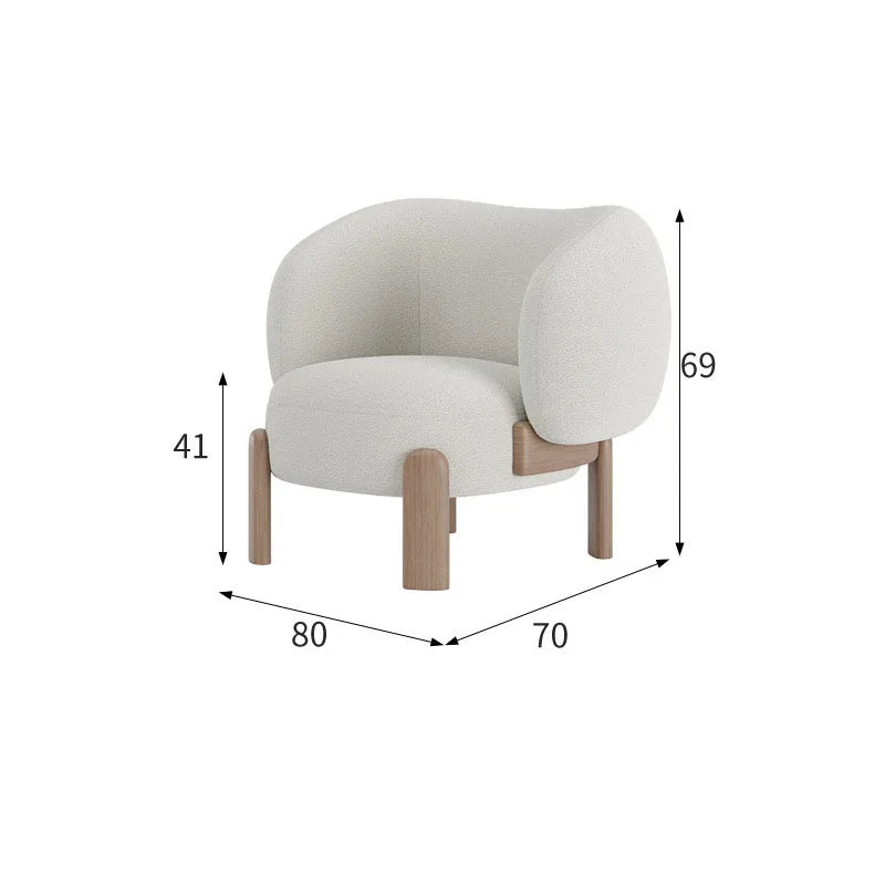 Single Sofa Chair for Living Room Furniture Upholstered Accent Chair Lambswool Fabric Lounge Chair Bedroom & Apartment Use