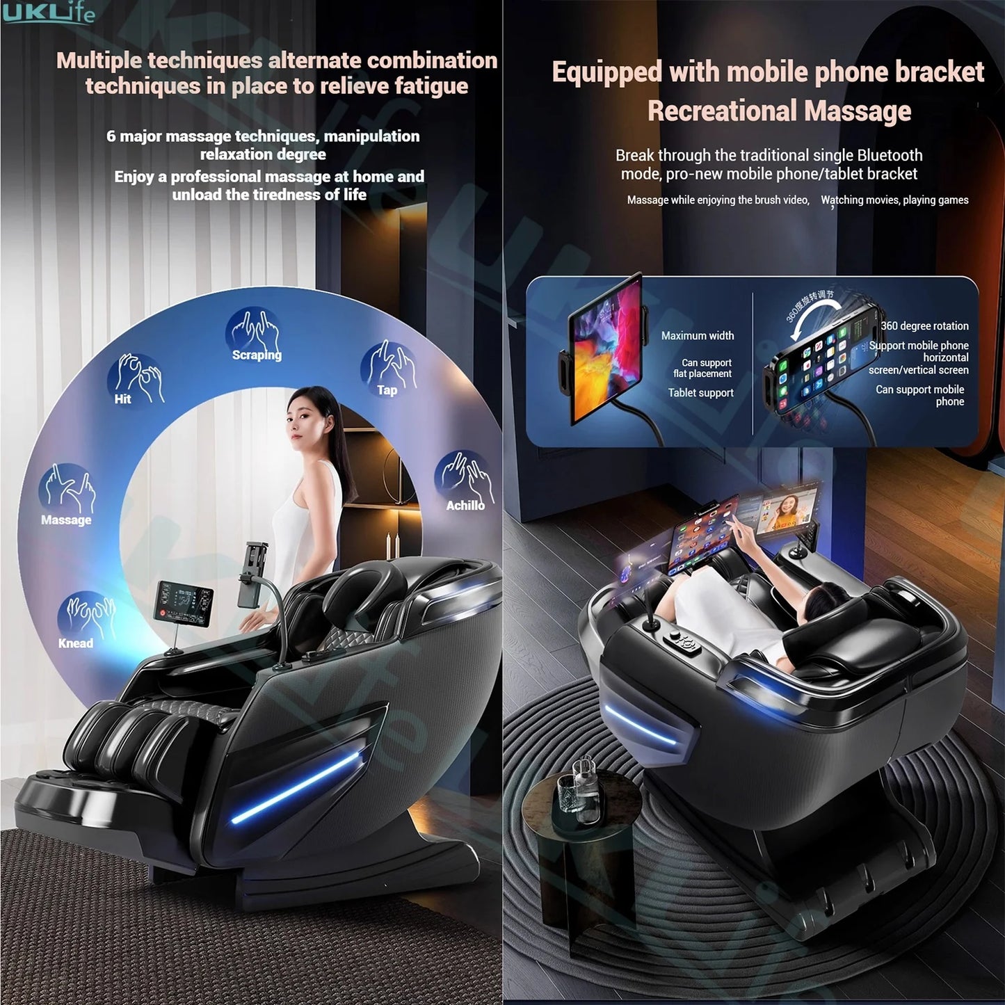 2025 Upgrade 6D Jade Rollers Massage Chair w/ SL-Track & AI Voice Control | Zero Gravity Full Body Airbag + Heating System