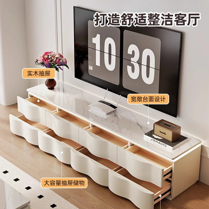 Nordic Creative TV Stands Modern Minimalist Living Room Slate Coffee Table and TV Cabinet Set Designer Home Furniture FYTS