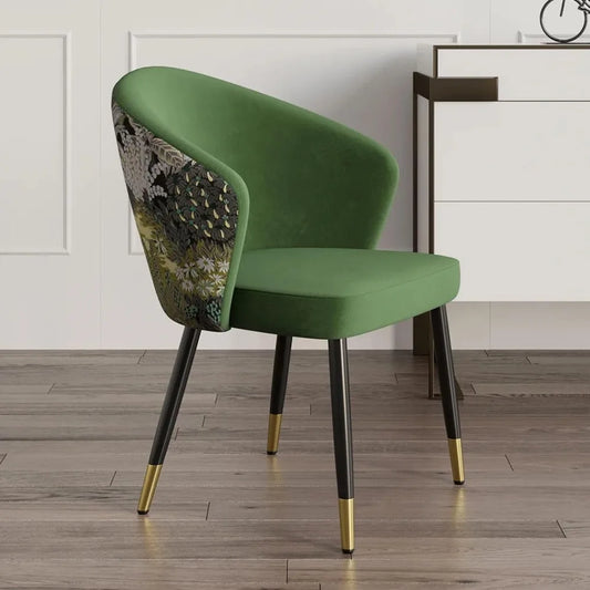 Upholstered Velvet Dining Chair, Comfy Dining Room Chairs with Thick Cushions, Modern Kitchen Side Chairs