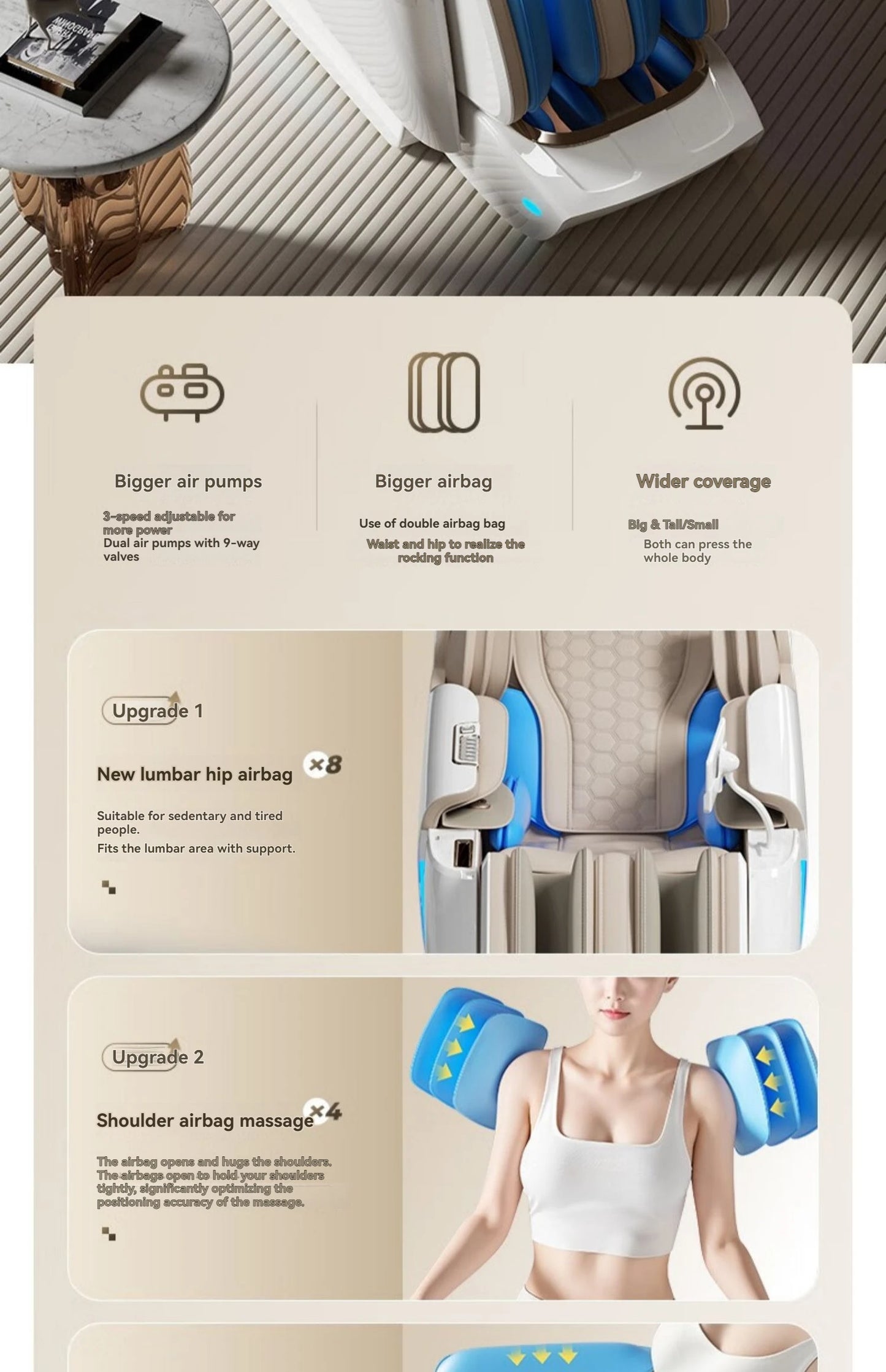 4D+4D Electric Massage Chair Full Body 24 Modes Zero Gravity SL-Track Shiatsu Smart Auto Massage Chairs with Heat System Massage