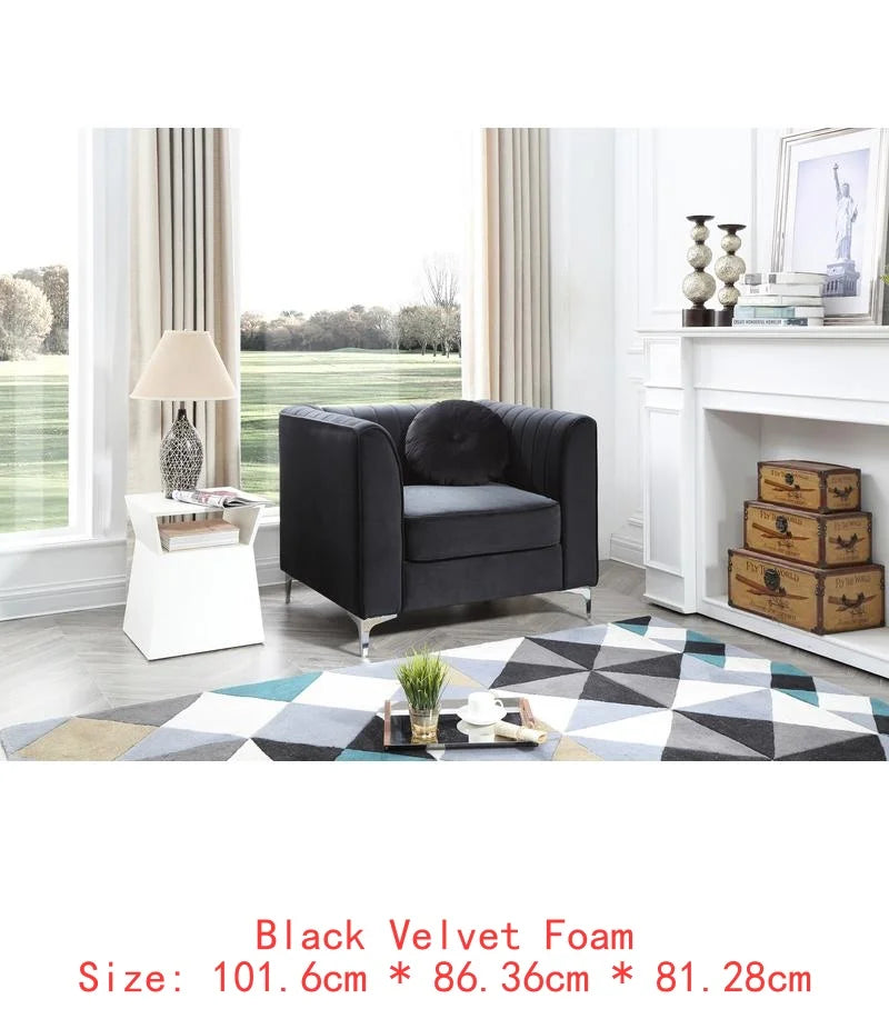 Navy Blue Sofa Chaise - 3 Boxes, Comfortable Design for Living Room