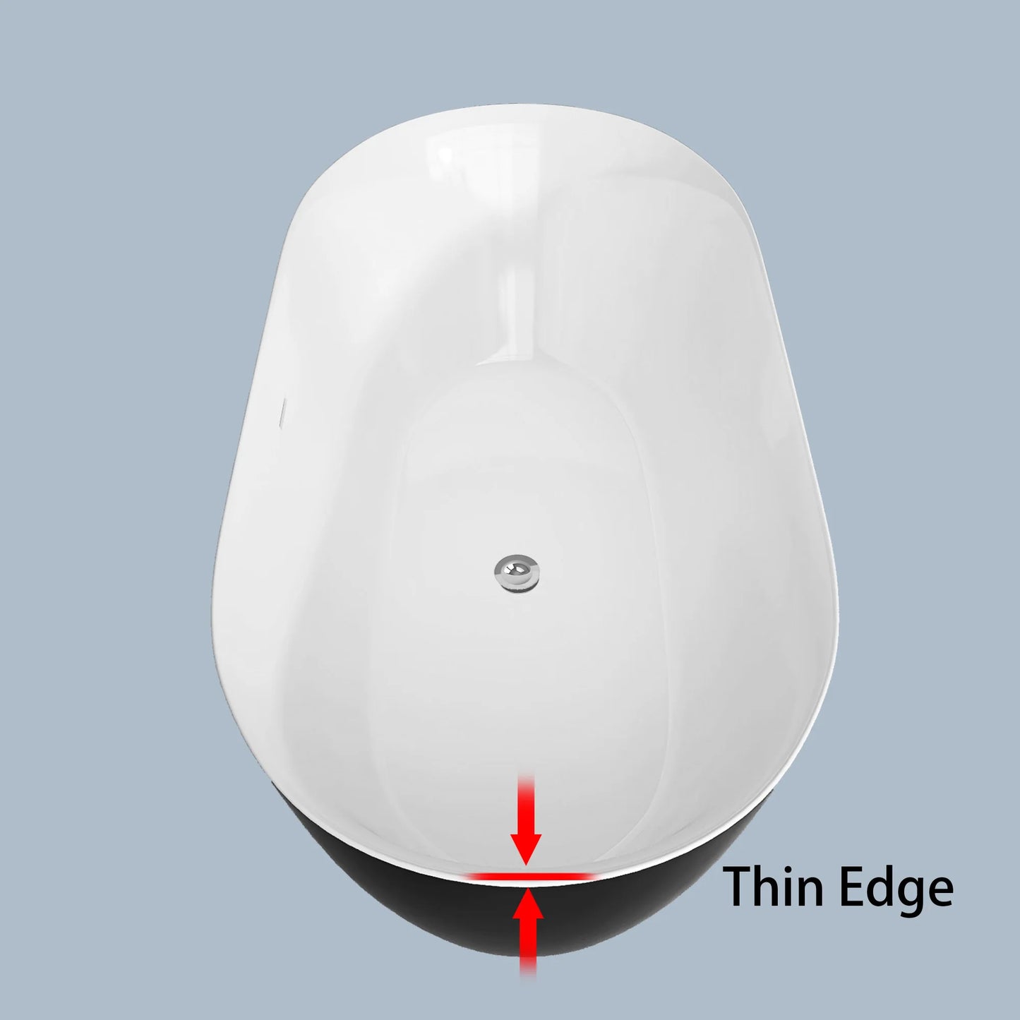 59" Acrylic Free Standing Tub Classic Oval Shape Soaking Tub Adjustable Freestanding Bathtub with Integrated Slotted Overflow an