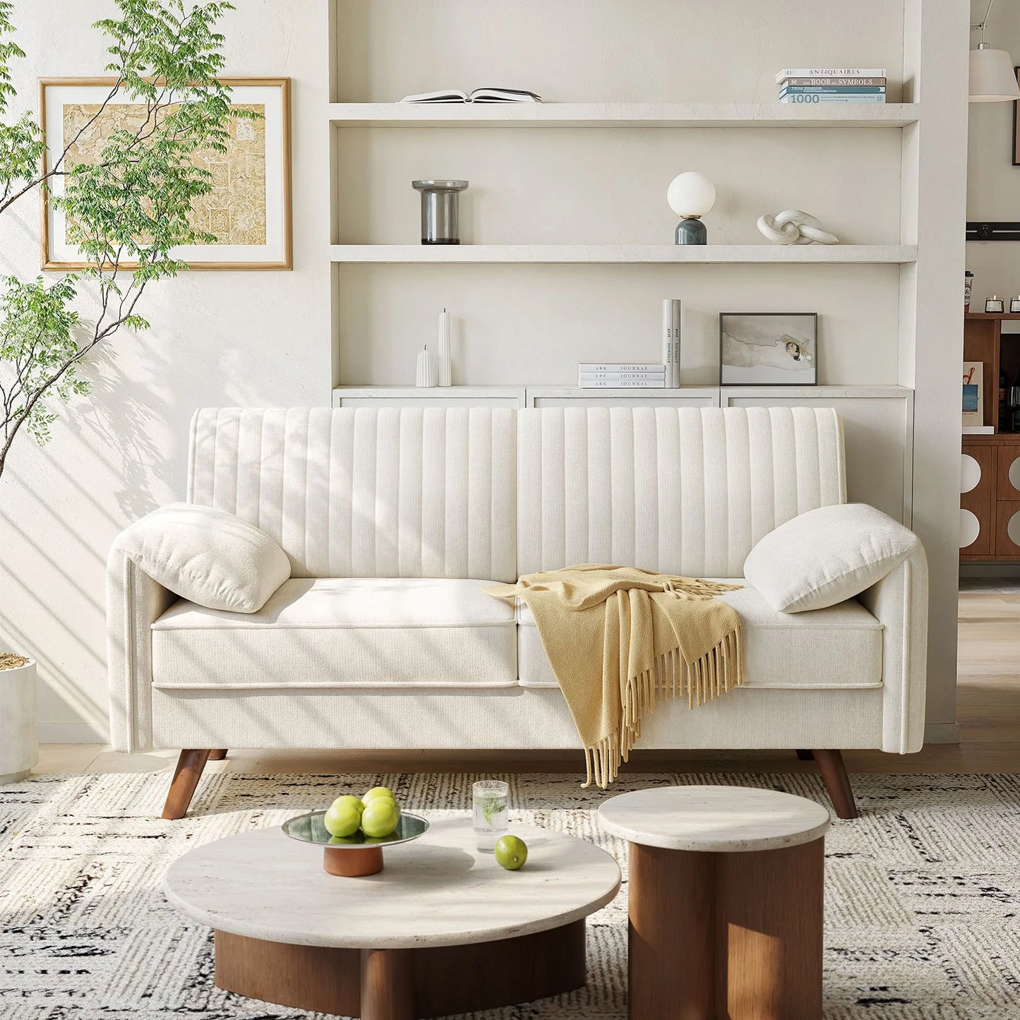 64.5" Loveseat Sofa, Chenille Loveseat, Small Couch for Living Room, Deep Seat Love Seat Comfy Couches for Small Spaces