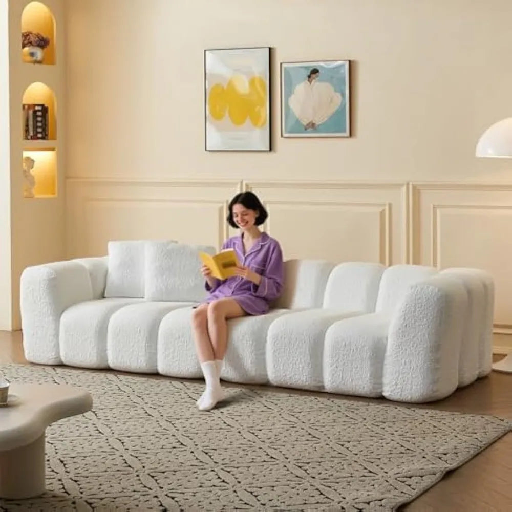 Seater Modular Sectional Sofa, Corduroy Sleeper Sofa, Comfortable Corduroy Seats, Rearrangement of Sections, for Living Room