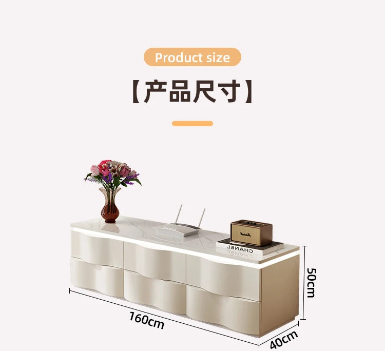 Nordic Creative TV Stands Modern Minimalist Living Room Slate Coffee Table and TV Cabinet Set Designer Home Furniture FYTS