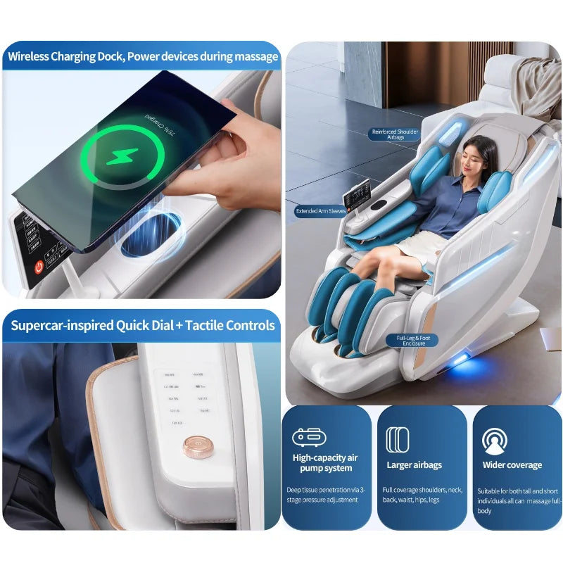 2025 Premium 4D Smart Massage Chair Home Office Use Full-Body Luxury Space Capsule with Multifunction Triple Control Operation‌