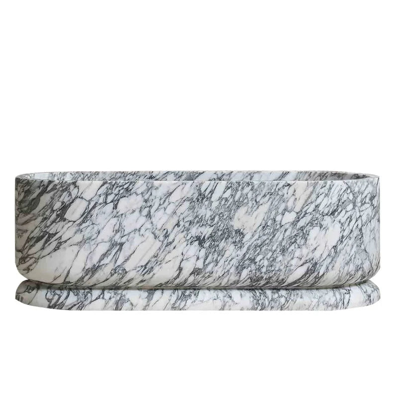 Luxury Natural Marble Bathtub Custom-Made Double Soaking Tub for Hotel Villa Artistic Indoor Outdoor Design High-End Durable