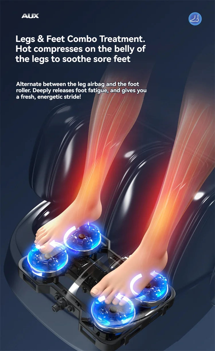 6D Smart Full Body Massage Chair Zero Gravity Relaxing Massage Recliner Chairs with SL-Track Bluetooth Speaker Heating Massage