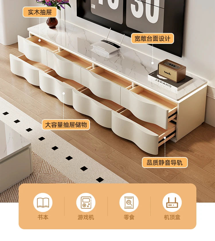 Nordic Creative TV Stands Modern Minimalist Living Room Slate Coffee Table and TV Cabinet Set Designer Home Furniture FYTS