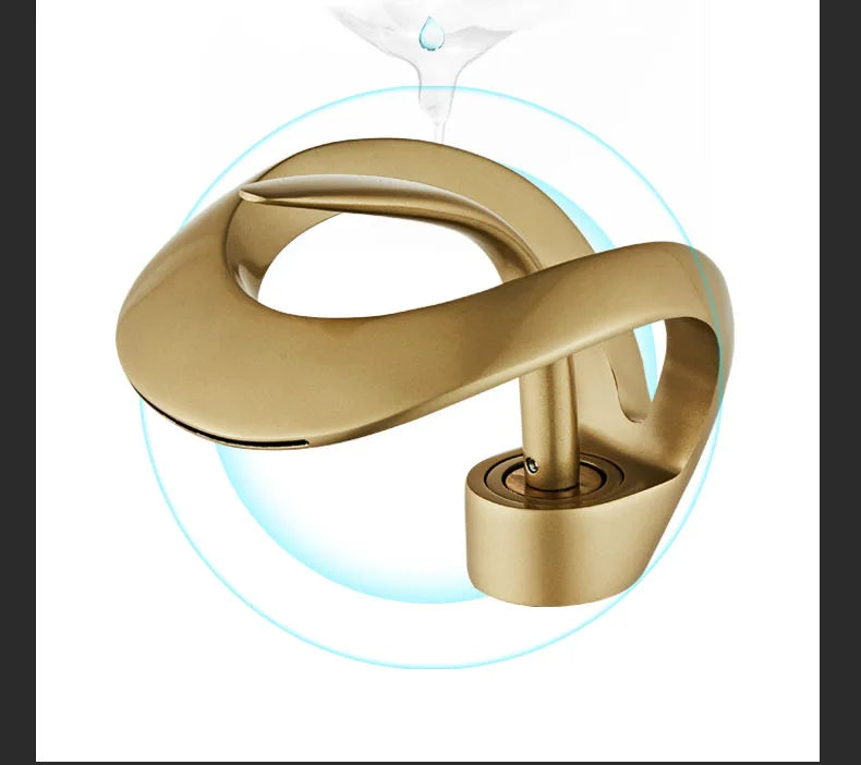 Golden/White Bathroom Basin Faucet Black Bathroom Faucet Brass Creative Grey Sink Mixer Tap Hot & Cold Waterfall Basin Faucet