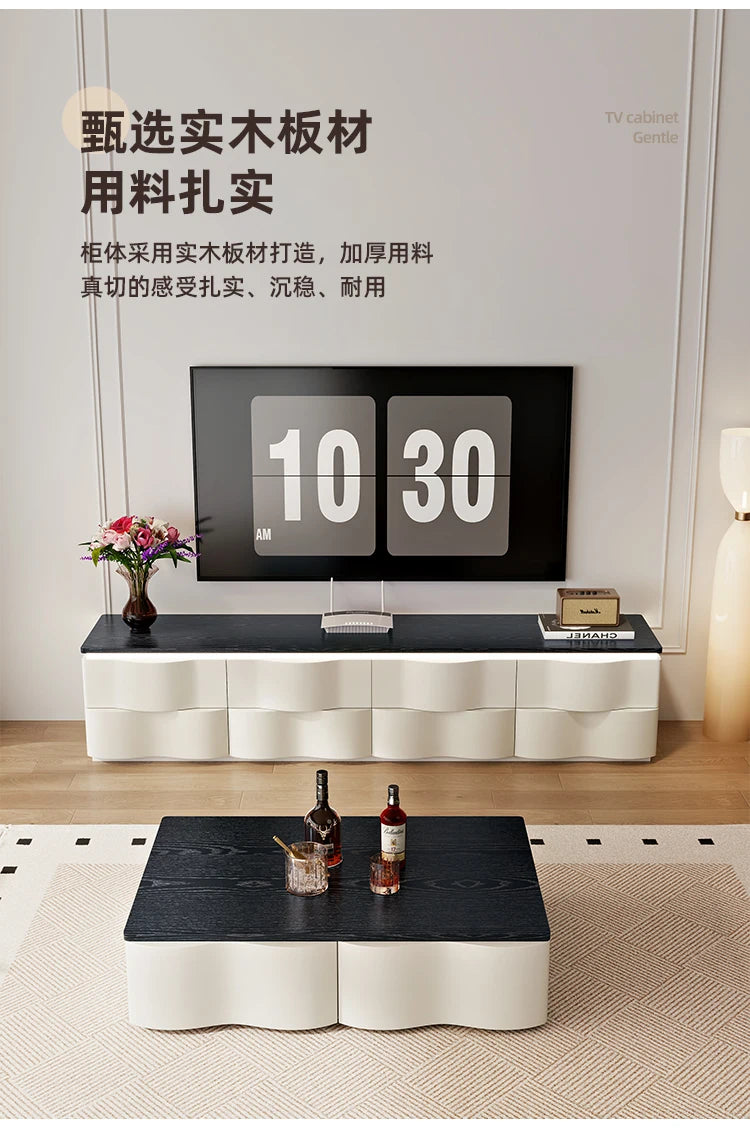 Nordic Creative TV Stands Modern Minimalist Living Room Slate Coffee Table and TV Cabinet Set Designer Home Furniture FYTS