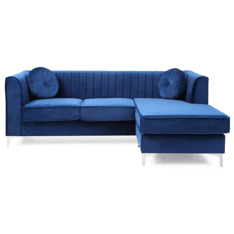 Navy Blue Sofa Chaise - 3 Boxes, Comfortable Design for Living Room