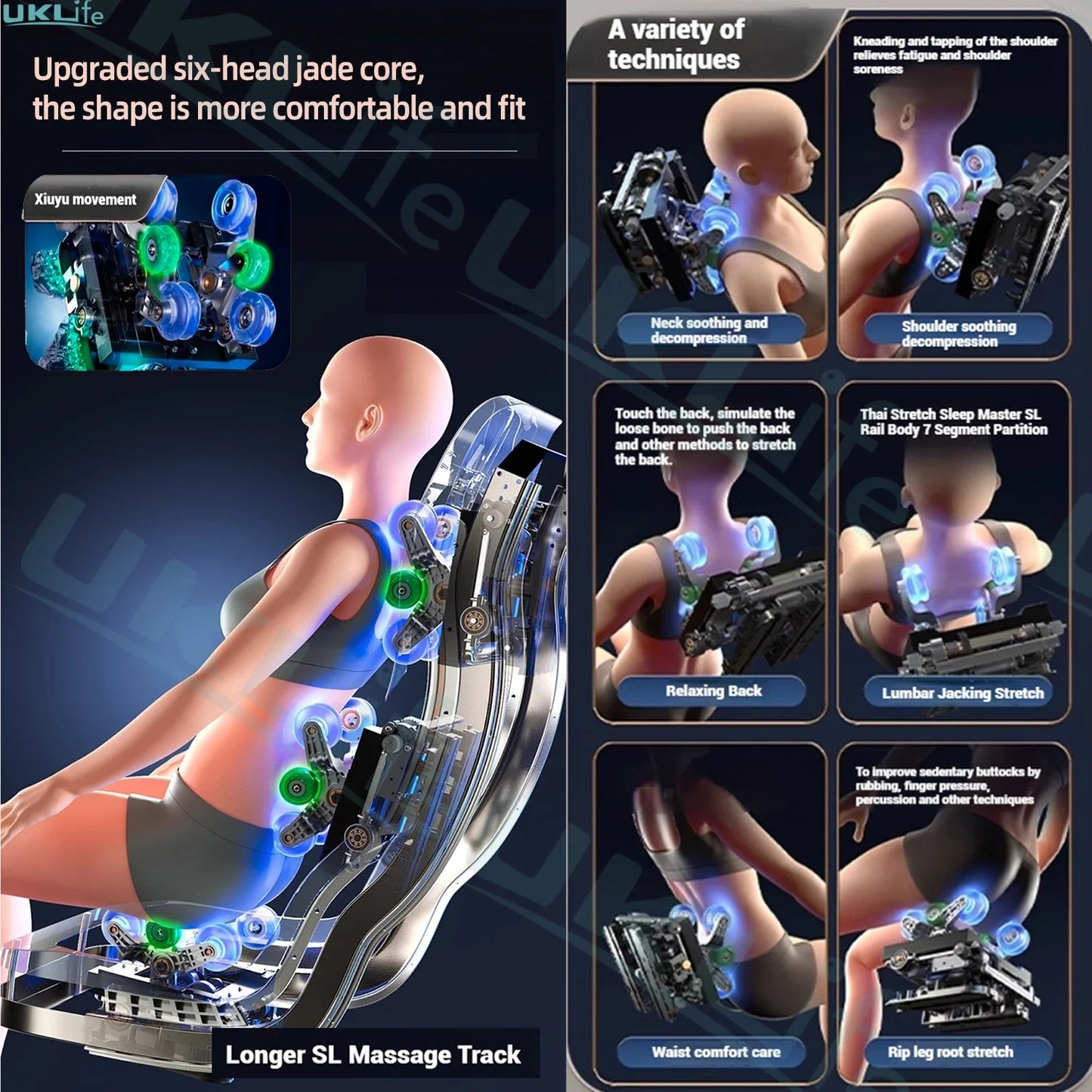 2025 Upgrade 6D Jade Rollers Massage Chair w/ SL-Track & AI Voice Control | Zero Gravity Full Body Airbag + Heating System