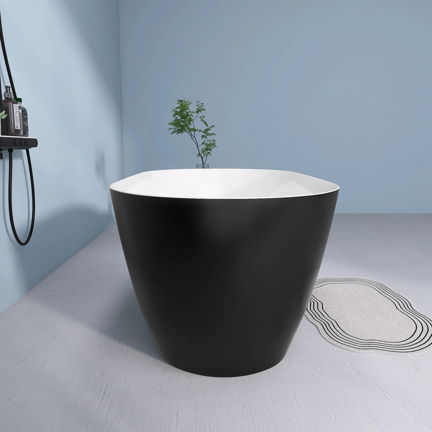 59" Acrylic Free Standing Tub Classic Oval Shape Soaking Tub Adjustable Freestanding Bathtub with Integrated Slotted Overflow an