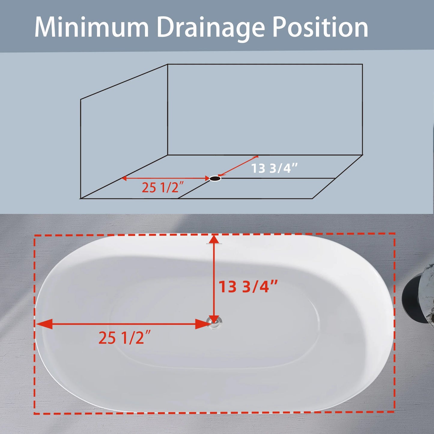 59" Acrylic Free Standing Tub Classic Oval Shape Soaking Tub Adjustable Freestanding Bathtub with Integrated Slotted Overflow an