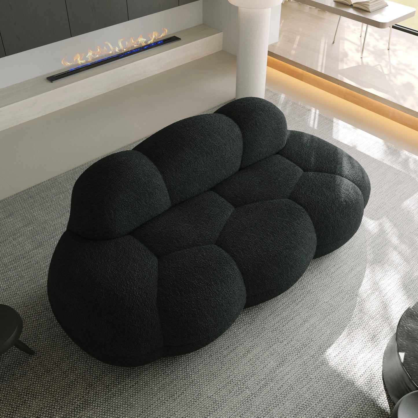 Sdorens Modern Cloud Shaped Couches for Living Room Comfy Upholstered Cloud Shaped Leisure Sofa Couch for Bedroom Apartment