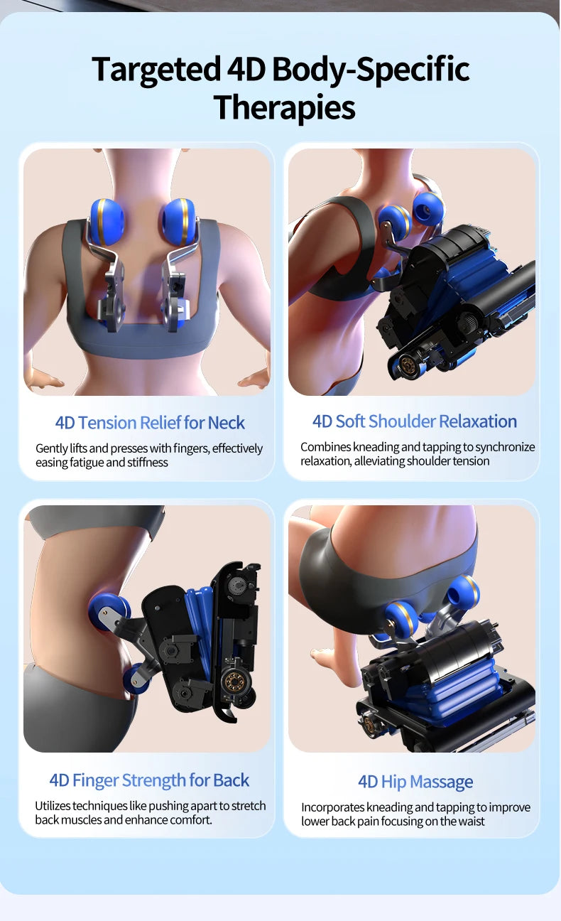 2025 Premium 4D Smart Massage Chair Home Office Use Full-Body Luxury Space Capsule with Multifunction Triple Control Operation‌