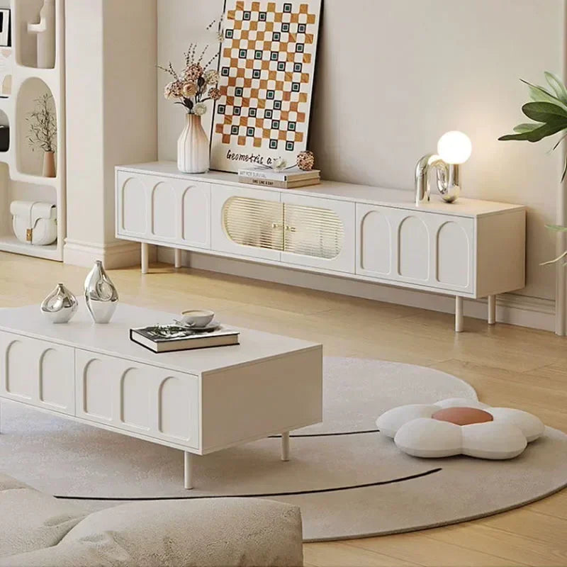 Salon Tv Table Coffee Moderne Design Outdoor Cabinet Tv Stands White Bench Wooden Mobile Tv Furniture Sets