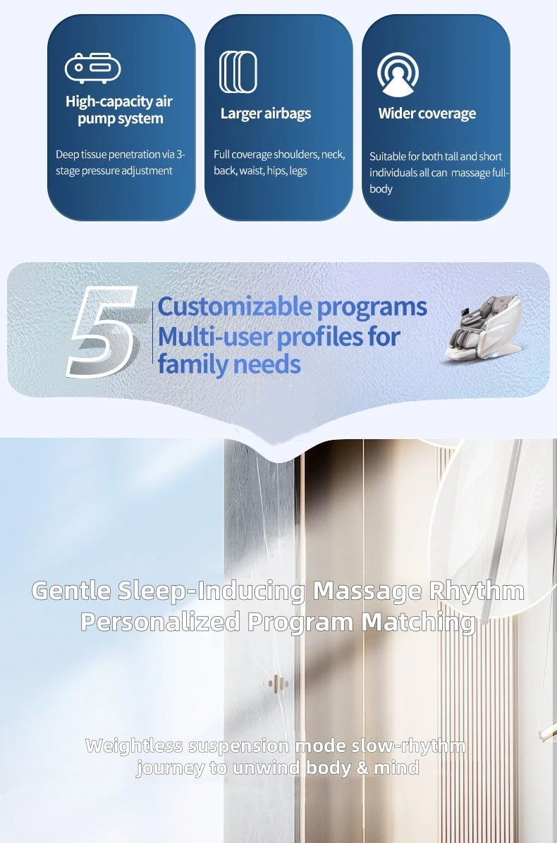 2025 Premium 4D Smart Massage Chair Home Office Use Full-Body Luxury Space Capsule with Multifunction Triple Control Operation‌