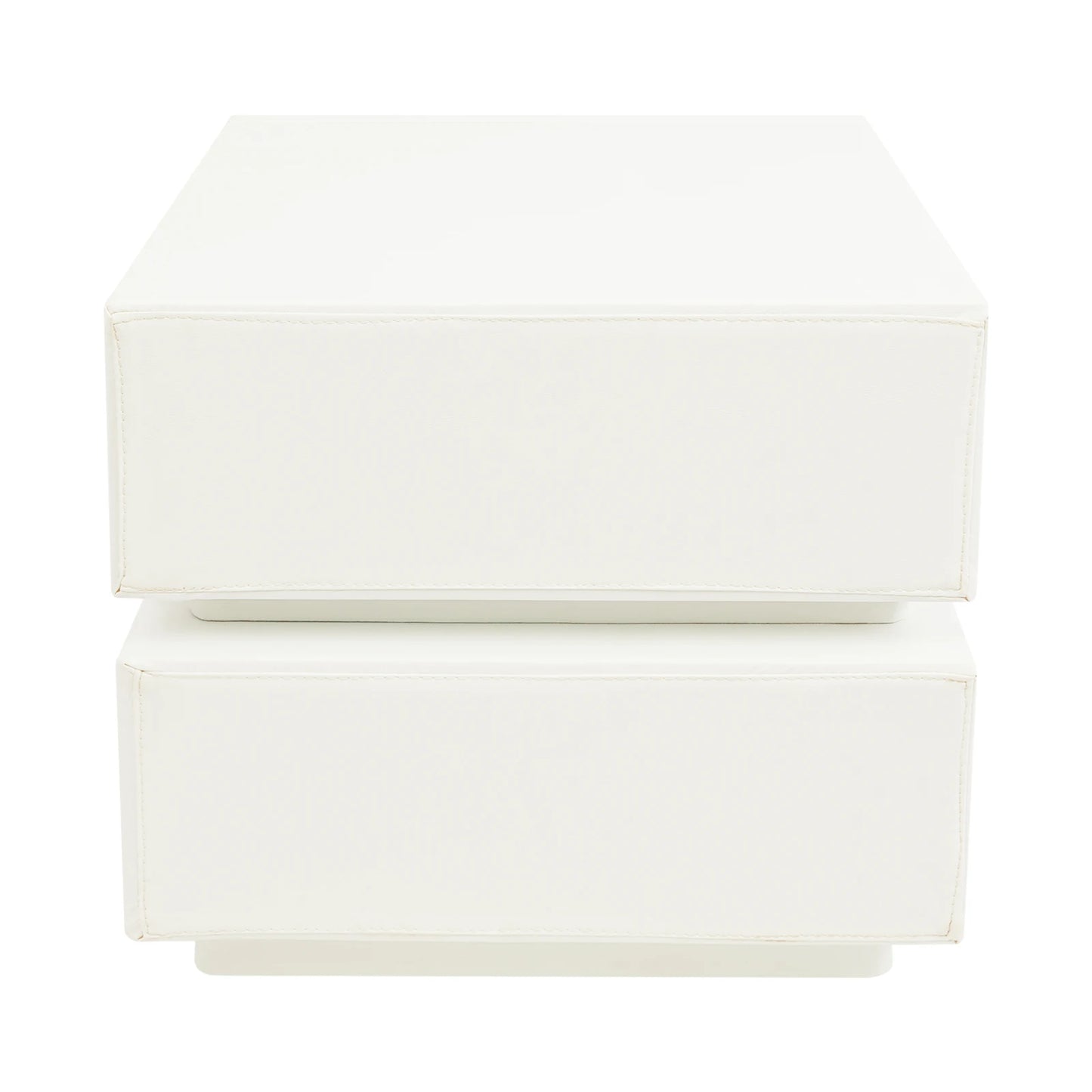 Modern Creamy White Nightstand Bedside Table End Table With 2 Drawers For Study, Bedroom, And Living Room