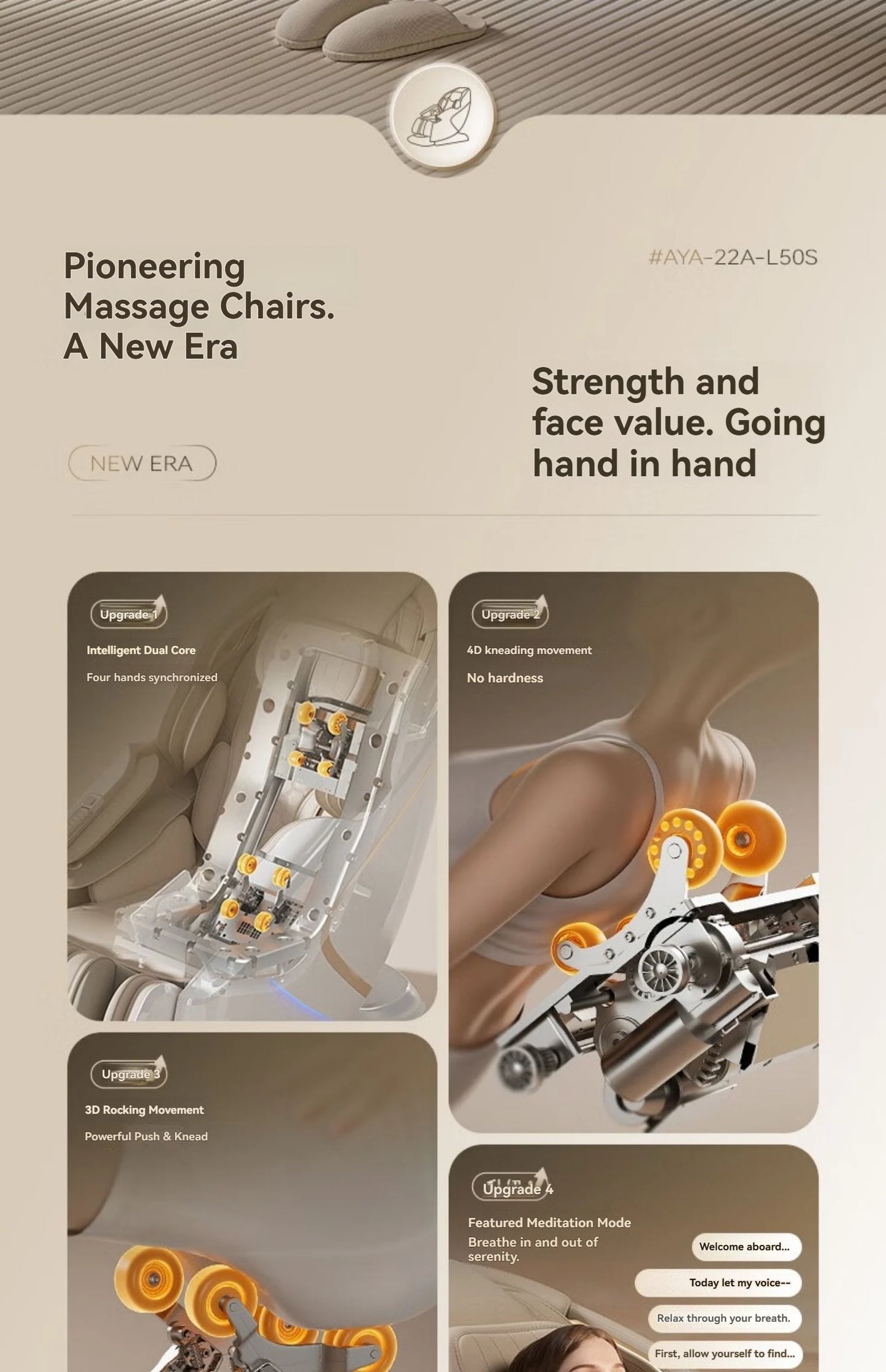 4D+4D Electric Massage Chair Full Body 24 Modes Zero Gravity SL-Track Shiatsu Smart Auto Massage Chairs with Heat System Massage