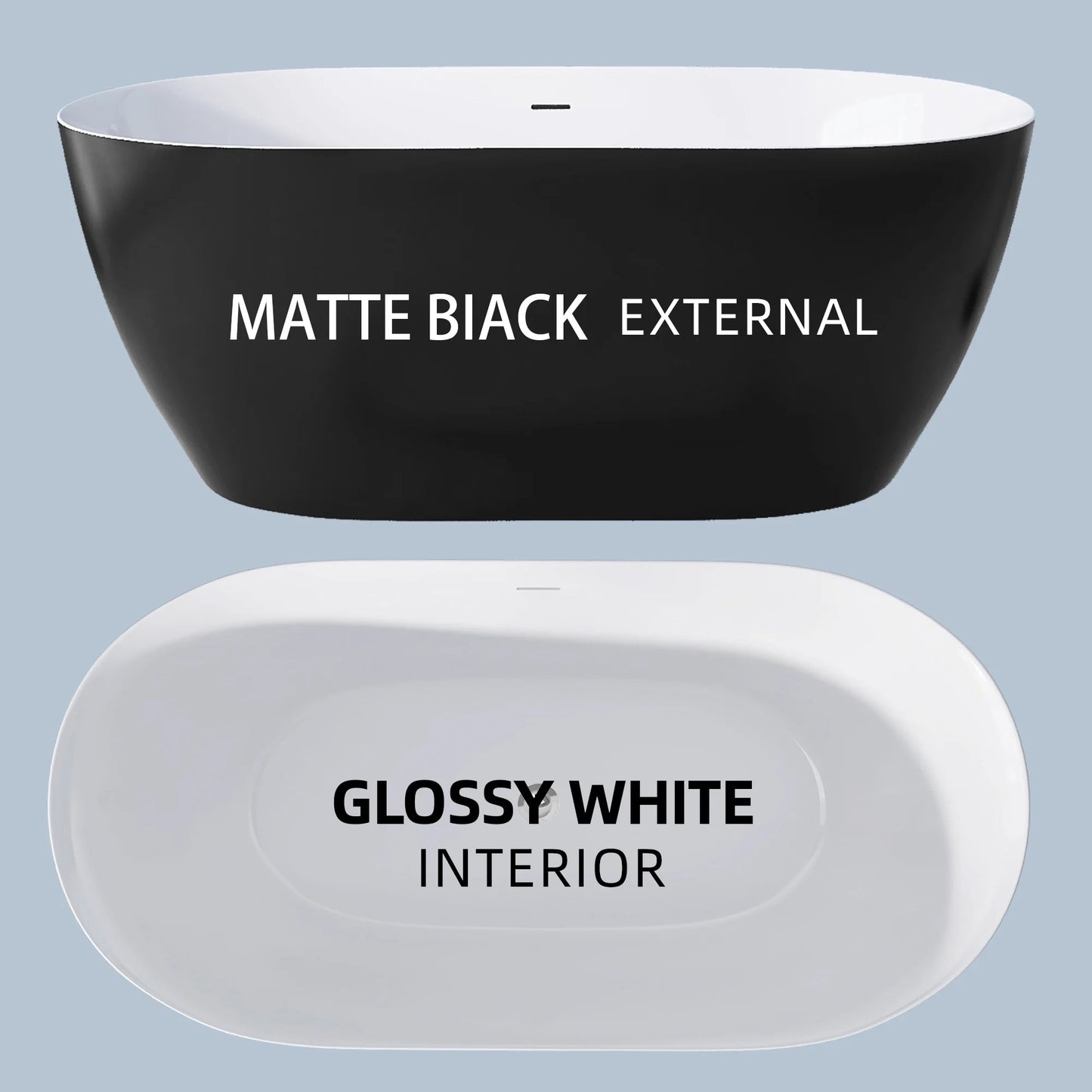 59" Acrylic Free Standing Tub Classic Oval Shape Soaking Tub Adjustable Freestanding Bathtub with Integrated Slotted Overflow an