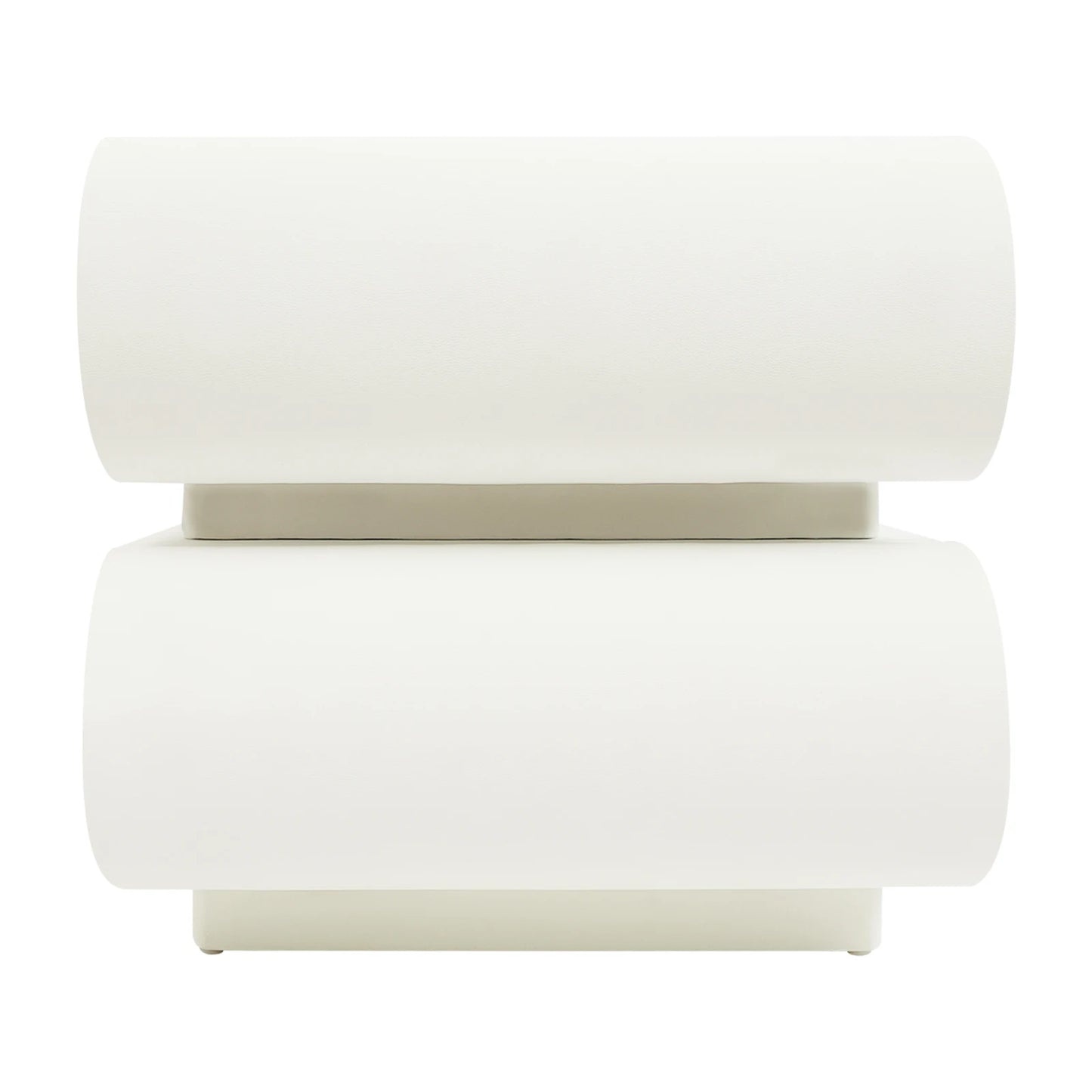 Modern Creamy White Nightstand Bedside Table End Table With 2 Drawers For Study, Bedroom, And Living Room