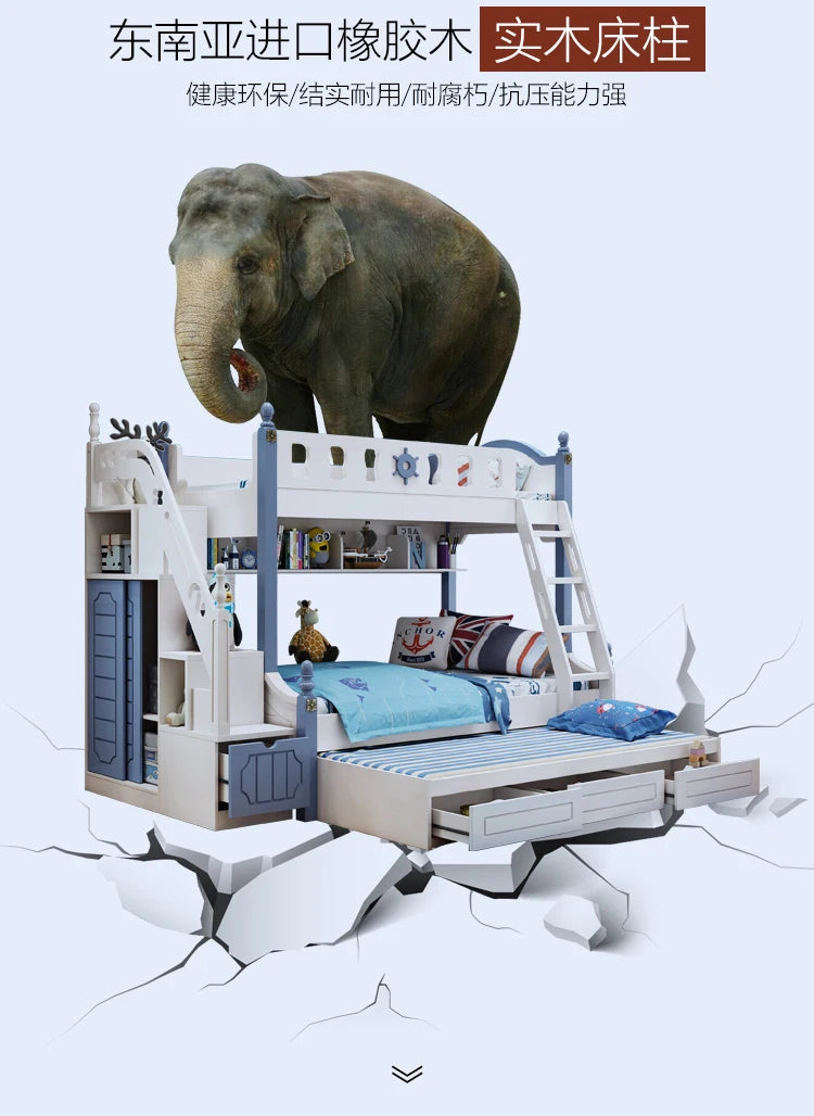 Bunk Bed Childrens Toddler Baby Crib Bassinet Montessori Trundle Princess Monster Wooden Hut Mezzanine Cradle Cot Letto Bambini