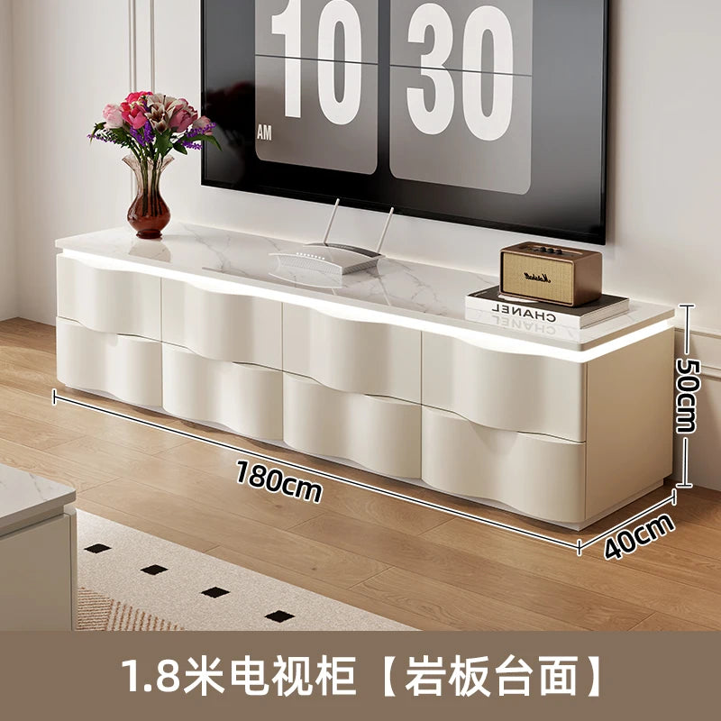 Nordic Creative TV Stands Modern Minimalist Living Room Slate Coffee Table and TV Cabinet Set Designer Home Furniture FYTS