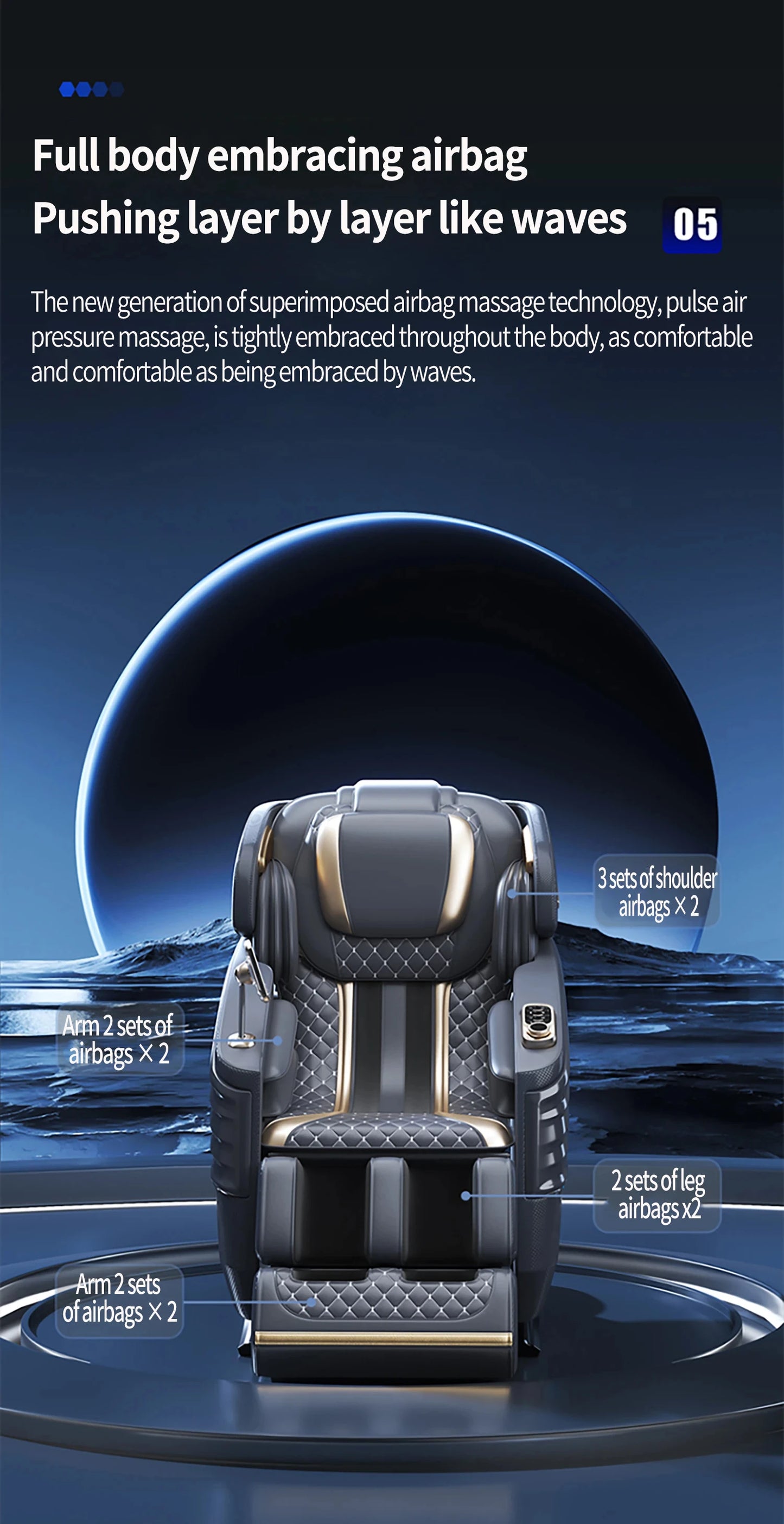 3 Year Warranty UKLife 4D SL-Track Full Body Air Bag Zero Gravity Luxury Electric Massager Chairs For Office Massage Sofa