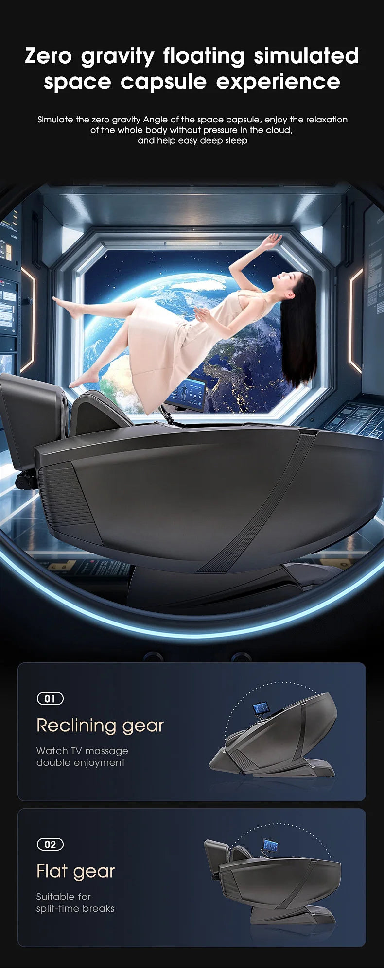 4D Massage Chair, 2025 Full Body Shiatsu Recliner Electric Extendable Footrest, Zero Gravity, SL Track, Deep Yoga Stretch, Foot